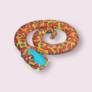 Vintage 1991 Playskool Colorful Wily Willy The Wiggled Plush Rattle Snake Toy